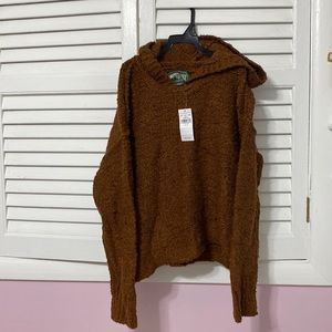 American Eagle pullover sweater hoodie with tags toffee brown